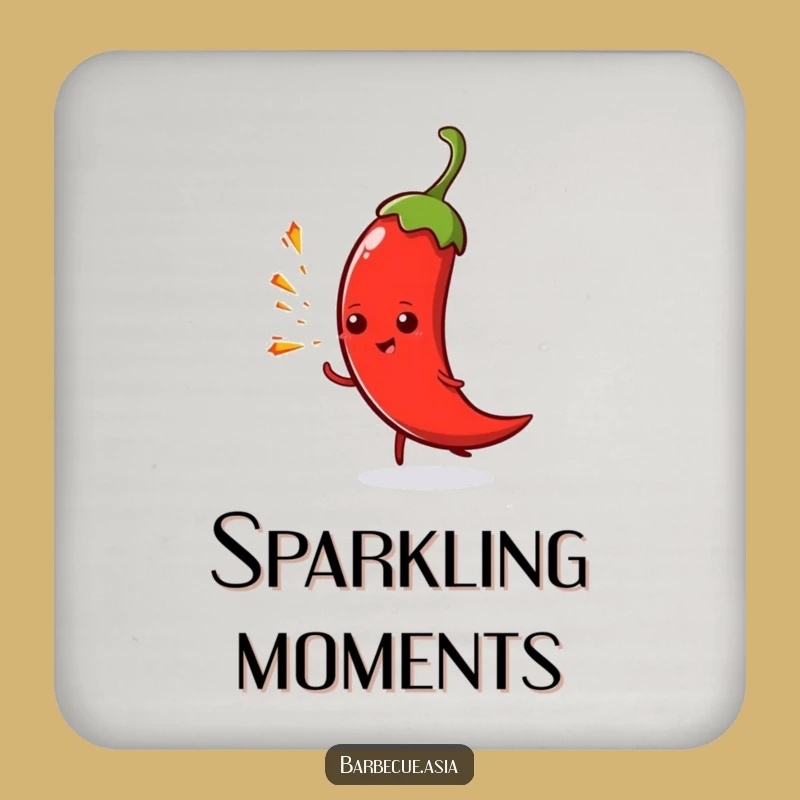 Funny Chili Pepper Spark Coasters: Protect Surfaces with Heat