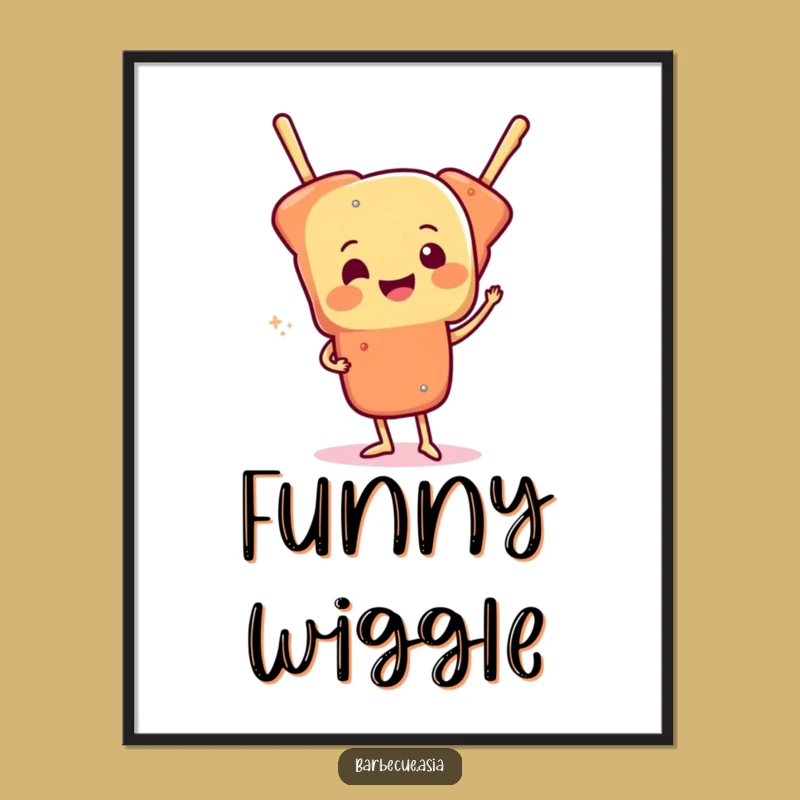 Funny Food Skewer Wiggle Poster: Add Delightful Movement to Decor