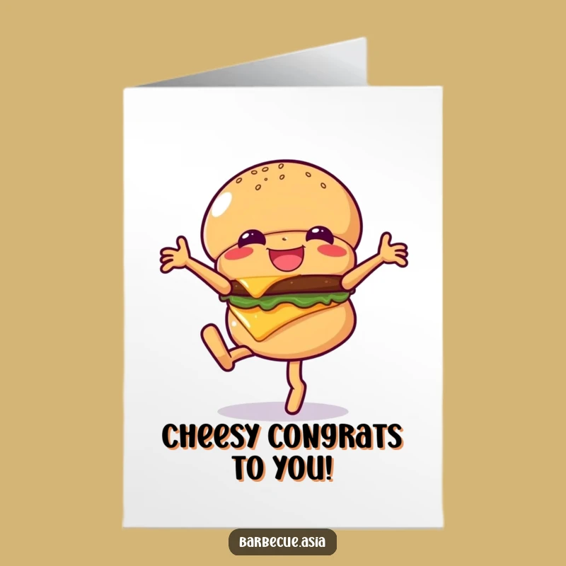 Free Printable Congrats Hamburger Cartwheel Card: Funny Downloadable for Cheering with Gusto