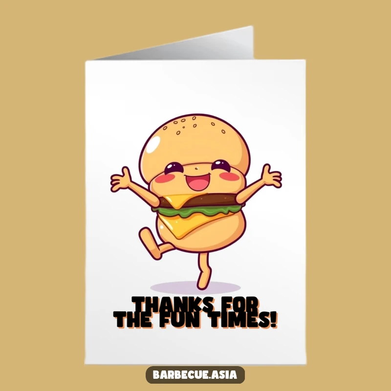 Free Printable Thank You Hamburger Cartwheel Card: Humorous Downloadable Gift of Gratitude