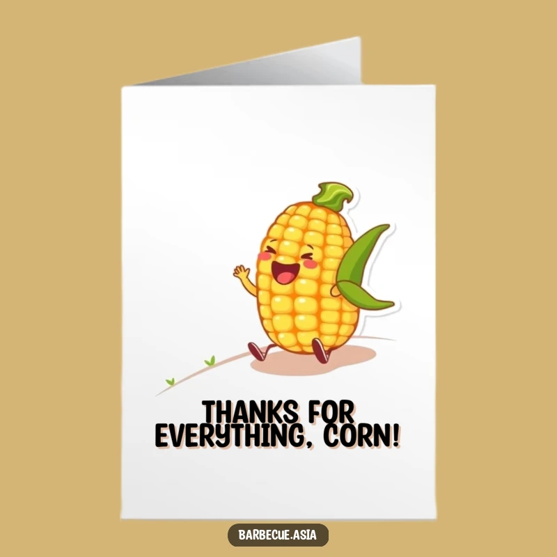 Free Printable Thank You Corn Cob Laugh Card: Humorous Downloadable Gift of Appreciation
